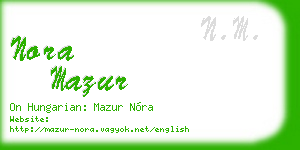 nora mazur business card