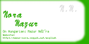 nora mazur business card